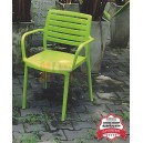 PNG9172 : เก้าอี้พลาสติกแฟชั่น หลังพิงระแนง มีแขน เกรด A